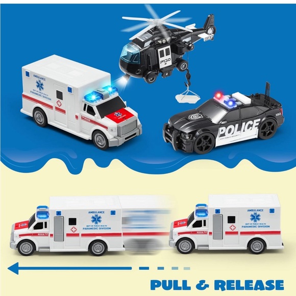 Friction Powered Emergency Vehicleπππwith Lightsπ¨&Soundsπ - Picture 7 of 8